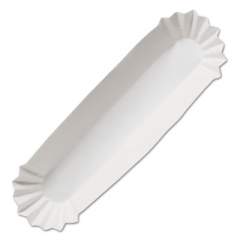 Hoffmaster Fluted Hot Dog Trays, 10" X 1 5/8 X 1 1/4", White, 250/pack, 12/carton (610735)