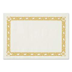 Hoffmaster Placemats, Greek Key Pattern, Paper, Gold/White, 14 x 10, 1000/Carton (PP41000)