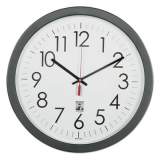 AbilityOne 6645016238823 SKILCRAFT Self-Set Wall Clock, 14.5" Overall Diameter, Black Case, 1 AA (sold separately)