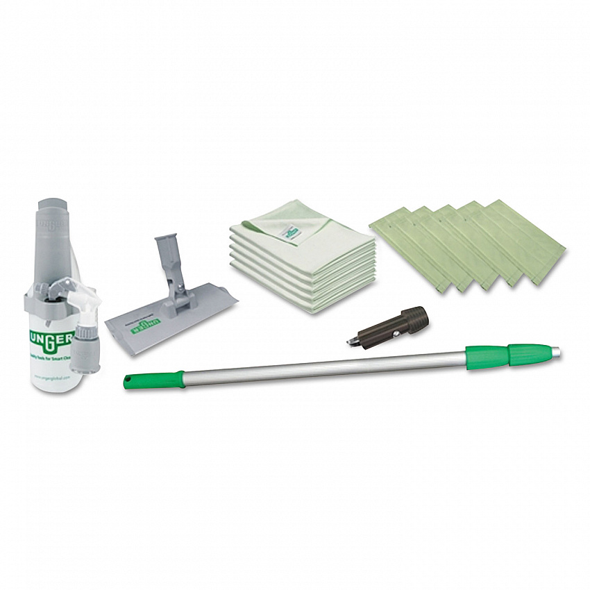 SpeedClean Window Cleaning Kit, 6 ft to 6.6 ft, Extension Pole With 8" Pad Holder, Silver/Green (CK053)