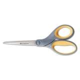 AbilityOne 5110016296575 SKILCRAFT Westcott Titanium Bonded Scissors, 8" Long, 3.5" Cut Length, Gray/Yellow Straight Handle