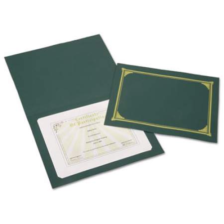 AbilityOne 7510016272961 SKILCRAFT Gold Foil Document Cover, 12 1/2 x 9 3/4, Green, 6/Pack
