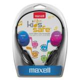 Maxell Kids Safe Headphones, Black with Interchangeable Caps in Pink/Blue/Silver (190338)