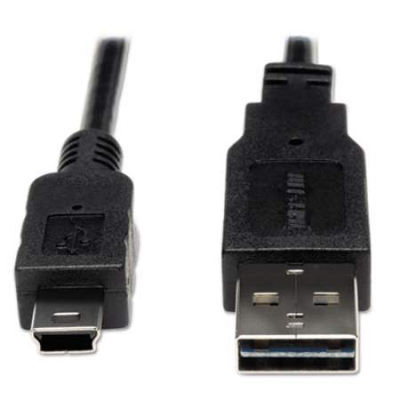 Tripp Lite Universal Reversible USB 2.0 Cable, Reversible A to 5-Pin Mini B (M/M), 6 ft. (UR030006)