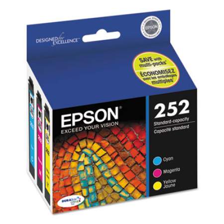 Epson T252520-S (252) DURABrite Ultra Ink, Cyan/Magenta/Yellow, 3/Pack