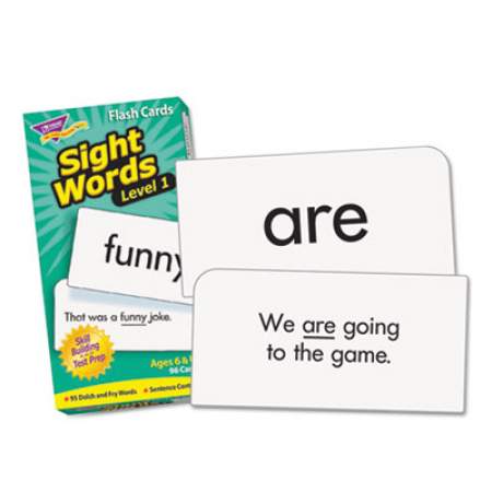 TREND Skill Drill Flash Cards, Sight Words Set 1, 3 x 6, Black and White, 96/Set (T53017)