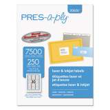 PRES-a-ply Labels, Laser Printers, 1 x 2.63, White, 30/Sheet, 250 Sheets/Box (30606)