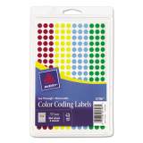 Avery Handwrite-Only Self-Adhesive "See Through" Removable Round Color Dots, 0.25" dia., Assorted, 216/Sheet, 4 Sheets/Pack, (5796) (05796)