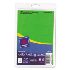 Avery Printable Self-Adhesive Removable Color-Coding Labels, 1 x 3, Neon Green, 5/Sheet, 40 Sheets/Pack, (5494) (05494)
