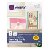 Avery Half-Fold Greeting Cards with Envelopes, Inkjet, 65 lb, 5.5 x 8.5, Textured Uncoated White, 1 Card/Sheet, 30 Sheets/Box (3378)