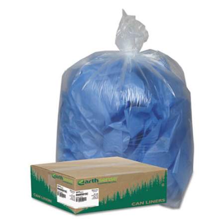 Earthsense Commercial Linear Low Density Clear Recycled Can Liners, 60 gal, 1.5 mil, 38" x 58", Clear, 100/Carton (RNW5815C)