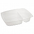 ClearPac Containers, 2 Compartments, 32.8 oz, 7.4 x 9 x 1.7, Clear, Plastic, 63/Pack, 4 Packs/Carton (C30DE2R)