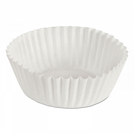 Fluted Bake Cups, 2 oz, 1.75 x 1.3 x 1.3, White, Paper, 500/Pack, 20 Packs/Carton (610020)