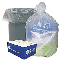 Can Liners, 60 gal, 14 mic, 38" x 60", Natural, 20 Bags/Roll, 10 Rolls/Carton (HD386014N)