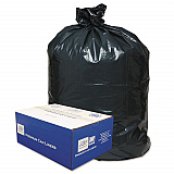 Linear Low-Density Can Liners, 33 gal, 0.63 mil, 33" x 39", Black, 25 Bags/Roll, 10 Rolls/Carton (333916B)