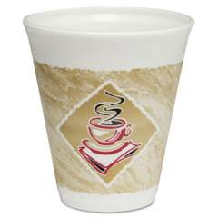 Dart Caf G Foam Hot/Cold Cups, 12 oz, Brown/Red/White, 1,000/Carton (12X16G)
