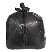 Low-Density Can Liners, 60 gal, 2.4 mil, 38" x 58", Black, Flat Pack, 100/Carton (ML3858XH)