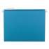 Smead Colored Hanging File Folders, Letter Size, 1/5-Cut Tab, Teal, 25/Box (64074)