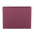 Smead Colored Hanging File Folders, Letter Size, 1/5-Cut Tab, Maroon, 25/Box (64073)