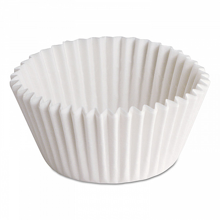 Fluted Bake Cups, 0.75 oz, 1.25 x 0.88 x 0.88, White, Paper, 500/Pack, 20 Packs/Carton (BL1143)