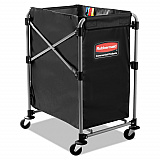 One-Compartment Collapsible X-Cart, Synthetic Fabric, 4.98 cu ft Bin, 20.33" x 24.1" x 34", Black/Silver (1881749)
