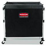 One-Compartment Collapsible X-Cart, Synthetic Fabric, 9.96 cu ft Bin, 24.1" x 35.7" x 34", Black/Silver (1881750)
