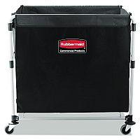 One-Compartment Collapsible X-Cart, Synthetic Fabric, 9.96 cu ft Bin, 24.1" x 35.7" x 34", Black/Silver (1881750)