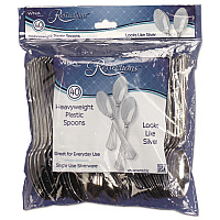 Reflections Heavyweight Plastic Utensils, Spoon, Silver, 40/Pack, 8 Packs/Carton (REF320SP)