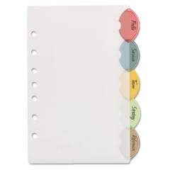 Avery Insertable Style Edge Tab Plastic Dividers, 7-Hole Punched, 5-Tab, 8.5 x 5.5, Translucent, 1 Set (11118)