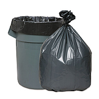 Can Liners, 60 gal, 1.55 mil, 39" x 56", Gray, 5 Bags/Roll, 5 Rolls/Carton (PLA5525)