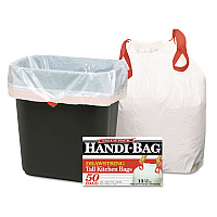 Drawstring Kitchen Bags, 13 gal, 24" x 27.38", White, 50/Box (HAB6DK50)