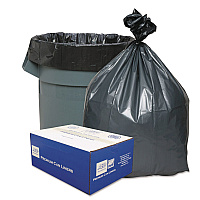 Can Liners, 45 gal, 1.55 mil, 39" x 46", Gray, 10 Bags/Roll, 5 Rolls/Carton (PLA4870)