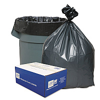 Can Liners, 56 gal, 1.55 mil, 43" x 48", Gray, 10 Bags/Roll, 5 Rolls/Carton (PLA4770)