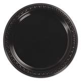 Chinet Heavyweight Plastic Plates, 7" dia, Black, 125/Pack, 8 Packs/Carton (81407)
