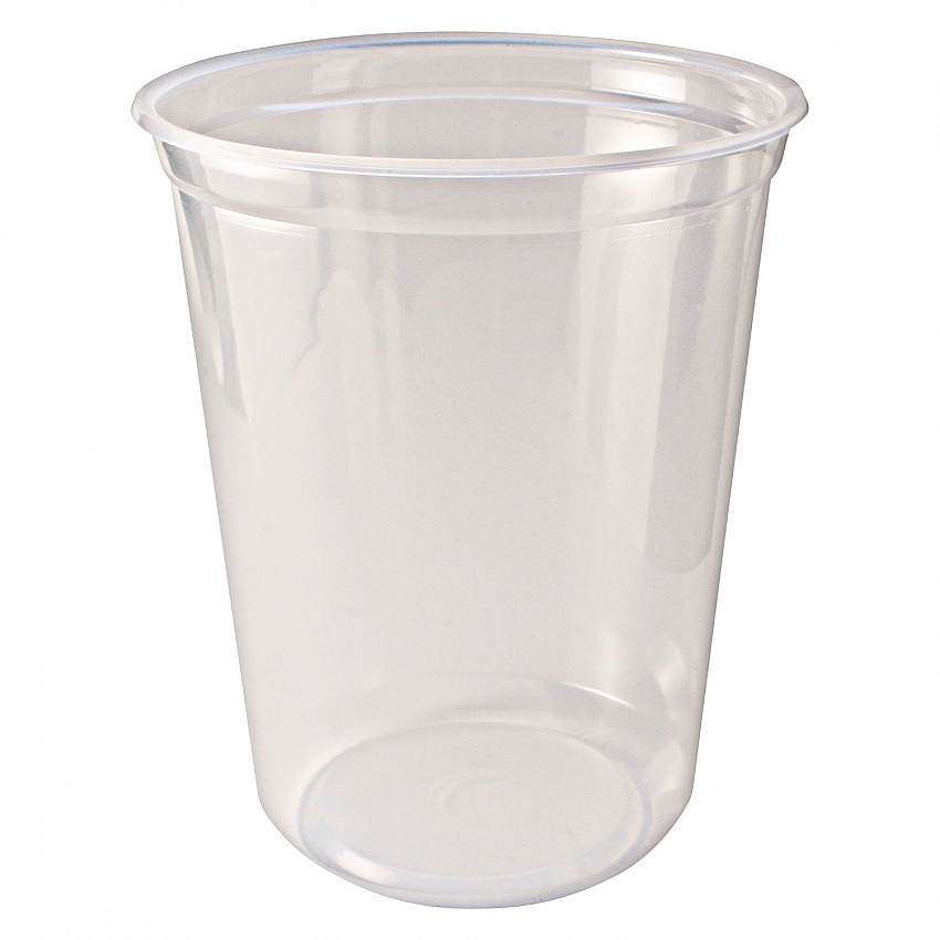Microwavable Deli Containers, 32 oz, 4.6" Diameter x 5.6" h, Clear, Plastic, 500/Carton (PK32TC)