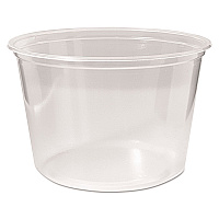 Microwavable Deli Containers, 16 oz, 4.6" Diameter x 3" h, Clear, Plastic, 500/Carton (PK16SC)