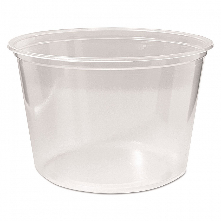 Microwavable Deli Containers, 16 oz, 4.6" Diameter x 3" h, Clear, Plastic, 500/Carton (PK16SC)