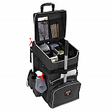 Executive Quick Clean Janitorial Cart, Synthetic Fabric, 16 Compartments, 14.25" x 16.5" x 25", Dark Gray (1902465)