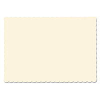 Placemats, Smooth Surface, Scalloped Edges, 13.5" x 9.5", Ecru, 1,000/Carton (310522)