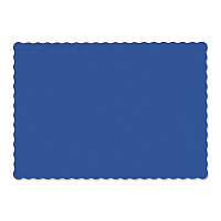 Placemats, Smooth Surface, Scalloped Edges, 13.5" x 9.5", Navy Blue, 1,000/Carton (310523)