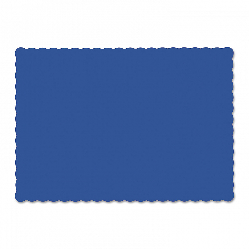 Placemats, Smooth Surface, Scalloped Edges, 13.5" x 9.5", Navy Blue, 1,000/Carton (310523)