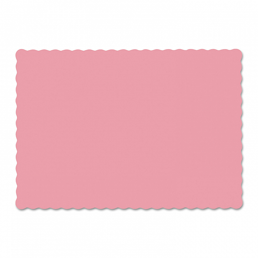 Placemats, Smooth Surface, Scalloped Edges, 13.5" x 9.5", Dusty Rose, 1,000/Carton (310525)