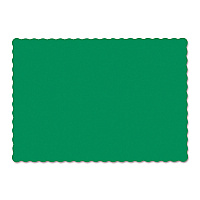 Placemats, Smooth Surface, Scalloped Edges, 13.5" x 9.5", Jade, 1,000/Carton (310526)