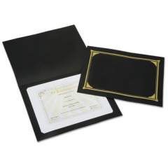 AbilityOne 7510015195770 SKILCRAFT Gold Foil Document Cover, 12 1/2 x 9 3/4, Black, 5/Pack
