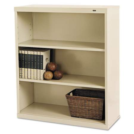 Tennsco Metal Bookcase, Three-Shelf, 34-1/2w x 13-1/2d x 40h, Putty (B42PY)
