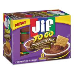 Jif To Go Spreads, Chocolate Silk, 1.5 oz Cup, 8/Box (24112)