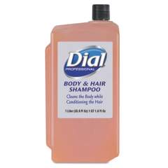 Dial Professional Hair + Body Wash Refill for 1 L Liquid Dispenser, Neutral Scent, 1 L, 8/Carton (04029)