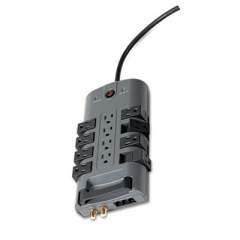 Belkin Pivot Plug Surge Protector, 12 Outlets, 8 ft Cord, 4320 Joules, Gray (BP11223008)