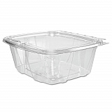 ClearPac SafeSeal rPET Tamper-Resistant Container, ProPlanet Seal, Flat Lid, 32 oz, Clear, 100/Bag, 2 Bags/Carton (CH32DEF)