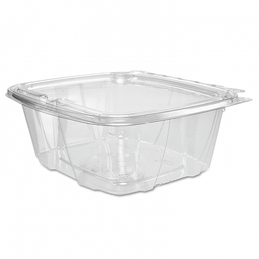 ClearPac SafeSeal rPET Tamper-Resistant Container, ProPlanet Seal, Flat Lid, 32 oz, Clear, 100/Bag, 2 Bags/Carton (CH32DEF)